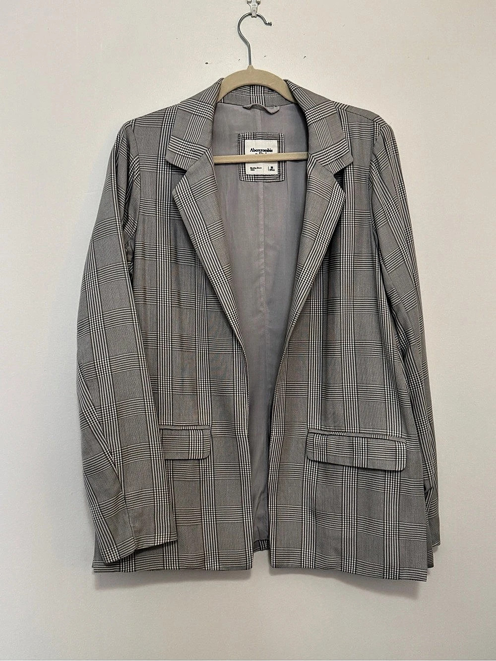 Abercrombie & Fitch Glen Plaid Oversized Blazer